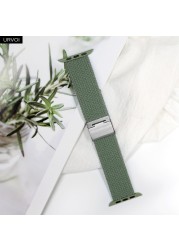 URVOI Braided Solo Loop Strap for Apple Watch Series 7 6 SE 5 4 3 2 1 Camo Strap Stretchable Folding Buckle for iWatch 41 45mm