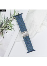 URVOI Braided Solo Loop Strap for Apple Watch Series 7 6 SE 5 4 3 2 1 Camo Strap Stretchable Folding Buckle for iWatch 41 45mm