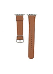 URVOI Leather Strap for Apple Watch Series 7 6 SE 5 4 321 Calf Leather Strap for iwatch 40 44mm Square Buckle Modern Design GEN.2