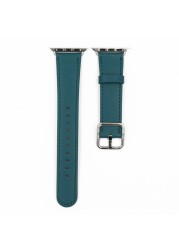 URVOI Leather Strap for Apple Watch Series 7 6 SE 5 4 321 Calf Leather Strap for iwatch 40 44mm Square Buckle Modern Design GEN.2