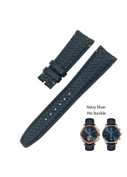 20 21mm 22mm High Quality Cow Leather Woven Watchband Fit For IWC Portugal Pilot Watches Curved End Genuine Leather Watch Strap