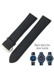 20mm 22mm Canvas Leather Down Watch Band 19mm 21mm Replacement For Omega 300 Planet Ocean Seiko Nylon Hamilton Strap