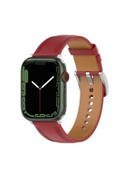 Business Real Leather Loop Bracelet Strap Band for Apple Watch SE 7654 42mm 38mm 44mm 40mm Strap on Smart iWatch 7 Watchband 45mm