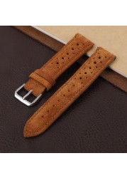 Soft Suede Leather Watch Band 18mm 19mm 20mm 22mm 24mm Blue Watch Straps Stainless Steel Buckle Watch Accessories