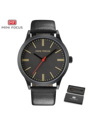 MINI FOCUS Sports Mens Watches Top Luxury Brand Watch Men Leather Strap Casual Business Wristwatch Boyfriend Relogio Masculino