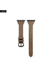 URVOI Leather Strap for Apple Watch Series 7 6 SE 5 4 3 2 T-shaped Ultra-thin Wrist Strap Fashion Design Strap for iWatch 41 45mm