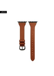 URVOI Leather Strap for Apple Watch Series 7 6 SE 5 4 3 2 T-shaped Ultra-thin Wrist Strap Fashion Design Strap for iWatch 41 45mm