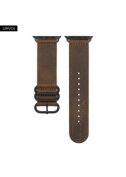 URVOI Band for Apple Watch Series 7 6 SE 5 4 3 2 Strap for iwatch Classic Buckle Wrist Band Handmade Retro Leather Band 40 44mm