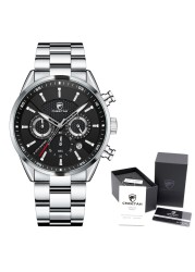 Brand Cheetah Men's Watch New Fashion Casual Automatic Date Chronograph Large Dial Stainless Steel Waterproof Quartz Watch