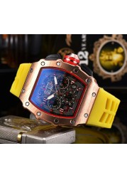 RM Fashion Brand Automatic Mechanical Watches Men Waterproof Skeleton Wrist Watch With Women Men Leather Strap