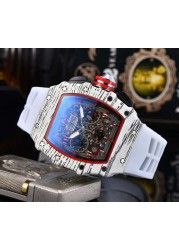 RM Fashion Brand Automatic Mechanical Watches Men Waterproof Skeleton Wrist Watch With Women Men Leather Strap