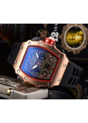 RM Fashion Brand Automatic Mechanical Watches Men Waterproof Skeleton Wrist Watch With Women Men Leather Strap