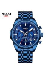 NIBOSI Mens Watches Luxury Brand Waterproof Wristwatch Chronograph Quartz Watch for Men Automatic Date Relogio Masculino