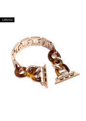 URVOI Cow Boy Series Band for Apple Watch 7 6 SE 5 4 3 2 1 Stainless Steel Resin Strap for iwatch Strap Link Bracelet Modern Style