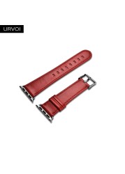 URVOI Strap for Apple Watch Series 7 6 SE 5 4 3 41 45mm Genuine Swift Leather Loop for iWatch Wristwatches Classic Pin Buckle Handmade