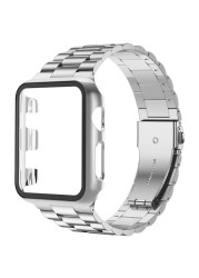 Stainless steel strap for Apple watch case 44mm/42mm 45mm/41mm smart watch bracelet for iWatch Series 7 4 3 5 SE 6 watchbands