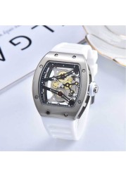 2021 Brand RM Casual Men's Watch Sports Wristwatch Man Carbon Cellulosic Watches Fashion Silicone Woman Quartz Hollow Out Watches