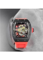 2021 Brand RM Casual Men's Watch Sports Wristwatch Man Carbon Cellulosic Watches Fashion Silicone Woman Quartz Hollow Out Watches