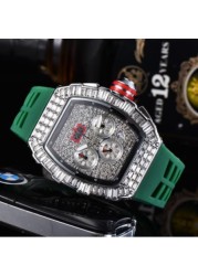 Fashion Brand RM Diamond Casual Women Watch Sport Gel Silicone Chronograph Woman Man Couples Steel Calendar Quartz Watches