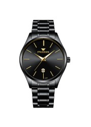 Men's glass watch mesh quartz watch student watch ultra-thin waterproof simple black watch