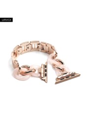 URVOI Link Bracelet for Apple Watch Series 7 6 SE 5 4 3 Band for iwatch Resin Strap Cow Boy Chain Girls Stainless Steel Bracelet