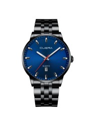 CUENA Men's Watch Fashion Luxury Business Wristwatches Calendar Stainless Steel Quartz Waterproof Sports Watch