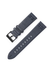 20mm 22mm Leather Watch Strap For Samsung Galaxy Watch 4 42mm 46mm Huawei Watch GT Black Buckle Wrist Watch Strap Bracelet