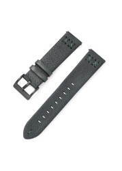 20mm 22mm Leather Watch Strap For Samsung Galaxy Watch 4 42mm 46mm Huawei Watch GT Black Buckle Wrist Watch Strap Bracelet