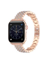 Metal Diamond Strap for Apple Watch 7 45mm 41mm 6 5 4 SE 44mm 40mm Ladies Smart Watch Exquisite Wristband for iwatch 3 42mm 38mm