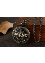 Luxury Black Pocket Watch Vintage Hand Wind Mechanical Steampunk Men Watches Roman Numerals Clock With Fob Chain Reloj Hombre