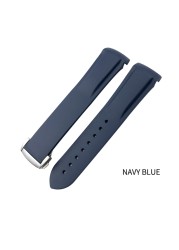 20mm 22mm 19mm 21mm Curved End Rubber Watch Band fit for HUAWEI GT 2 3 Pro Omega Longines Hydroconquest Seiko SKX Silicone Strap