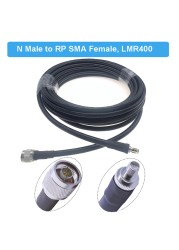 LMR400 Cable RP-SMA Male to N Female 50 Ohm RF Coax Extension Jumper Pigtail for 4G LTE Cellular Amplifier Phone Signal Booster
