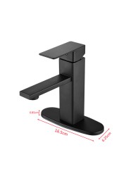 SOGANRE Basin Bathroom Sink Faucet Deck Mounted Hot Cold Water Basin Mixer Taps Matte Black Lavatory Sink Faucet Lever