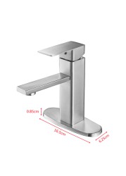 SOGANRE Basin Bathroom Sink Faucet Deck Mounted Hot Cold Water Basin Mixer Taps Matte Black Lavatory Sink Faucet Lever