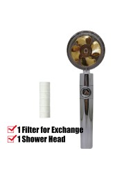 New Turbo Fan Shower Head Water Saving High Quality 360 Degree Pre-Flow With Extended Rainfall Shower Head Fan With Stand