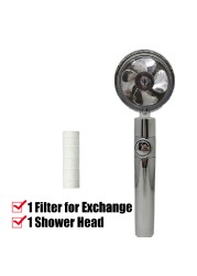 New Turbo Fan Shower Head Water Saving High Quality 360 Degree Pre-Flow With Extended Rainfall Shower Head Fan With Stand