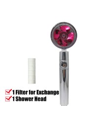 New Turbo Fan Shower Head Water Saving High Quality 360 Degree Pre-Flow With Extended Rainfall Shower Head Fan With Stand