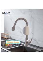 Blacked Kitchen Faucet Single Handle Pull Down White Kitchen Tap Single Hole Brushed Nickel Water Faucets Mixer Tap