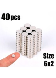 20 50 100pcs 5x2 6x1 6x2 4x2 Neodymium Magnet NdFeB Round Super Strong Permanent Magnetic imanes Disc 4x1 5x3