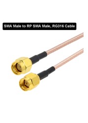 RG316 SMA Male to SMA Male RF Plug Pigtail Jack Connector WIFI Extension Cable RF Coaxial Wire Adapter Wire BEVOTOP 5cm-30m