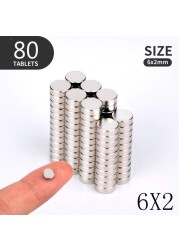 20 40 80pcs/lot 6x2 5x1 5x1.5 5x2mm Hot Magnet Small Round Strong Magnet Rare Earth Neodymium Magnet