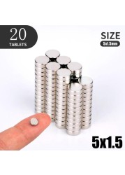 20 40 80pcs/lot 6x2 5x1 5x1.5 5x2mm Hot Magnet Small Round Strong Magnet Rare Earth Neodymium Magnet