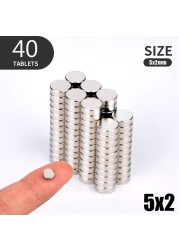 20 40 80pcs/lot 6x2 5x1 5x1.5 5x2mm Hot Magnet Small Round Strong Magnet Rare Earth Neodymium Magnet