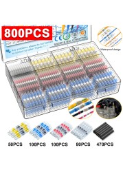 1200/800/50pcs Heat Shrink Butt Terminals Crimp Terminals Waterproof Welding Seal Electrical Connectors Marine Automotive Cable Stranding Wire