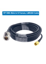 LMR200 RP-SMA Male to N Female Bulkhead Low Loss Coax Cable RF Extension Jumper for 4G LTE Wireless Router Gateway Celluloradio