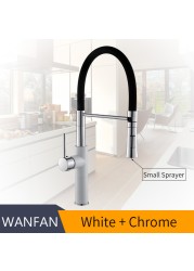 Kitchen Faucets Chrome Kitchen Sink Lever Deck Mount Pull Down Dual Sprayer Nozzle Torneira De Cozinha Mixer Water Taps LK-9910