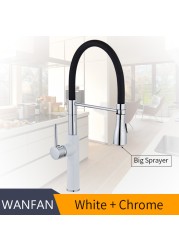 Kitchen Faucets Chrome Kitchen Sink Lever Deck Mount Pull Down Dual Sprayer Nozzle Torneira De Cozinha Mixer Water Taps LK-9910