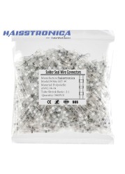 Haisstronica 250/500pcs Welding Wire Connectors Marine Grade Heat Shrink Wire Connectors Heat Shrink Butt Connectors