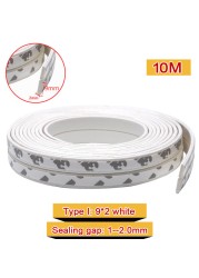 10M DIEP Door Type Weather Strip Self Adhesive Rubber Tape Foam Tape Window Dustproof Soundproof Insulation Tape