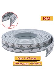 10M DIEP Door Type Weather Strip Self Adhesive Rubber Tape Foam Tape Window Dustproof Soundproof Insulation Tape